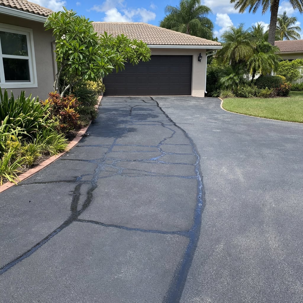 asphalt crack filling project in Fayetteville