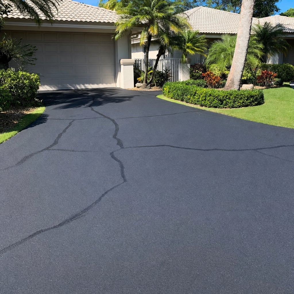 asphalt crack filling project in Fayetteville