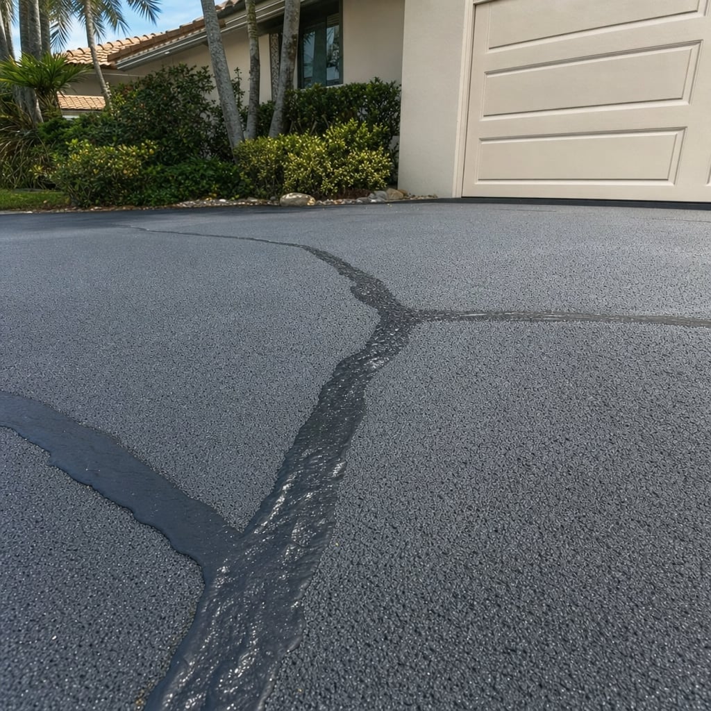 asphalt crack filling project in Fayetteville
