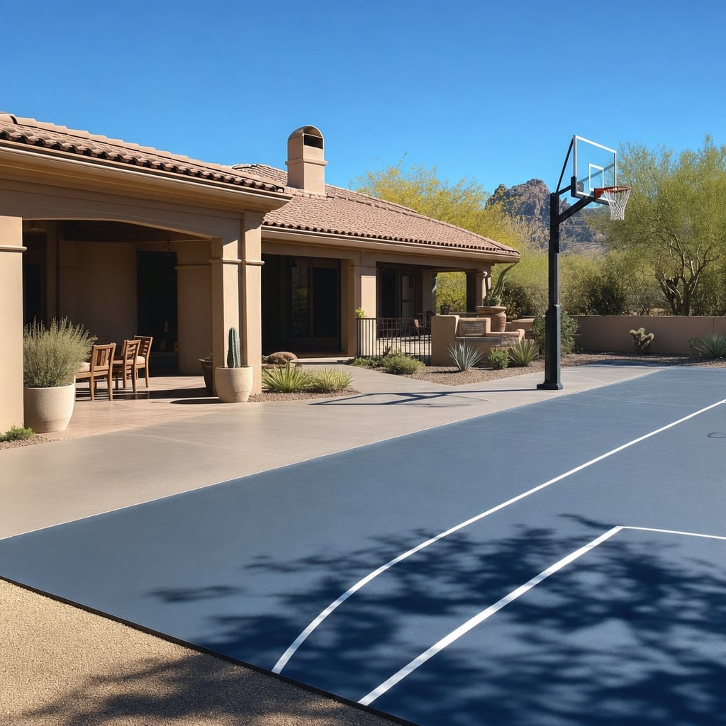 asphalt sport court project in Riverside