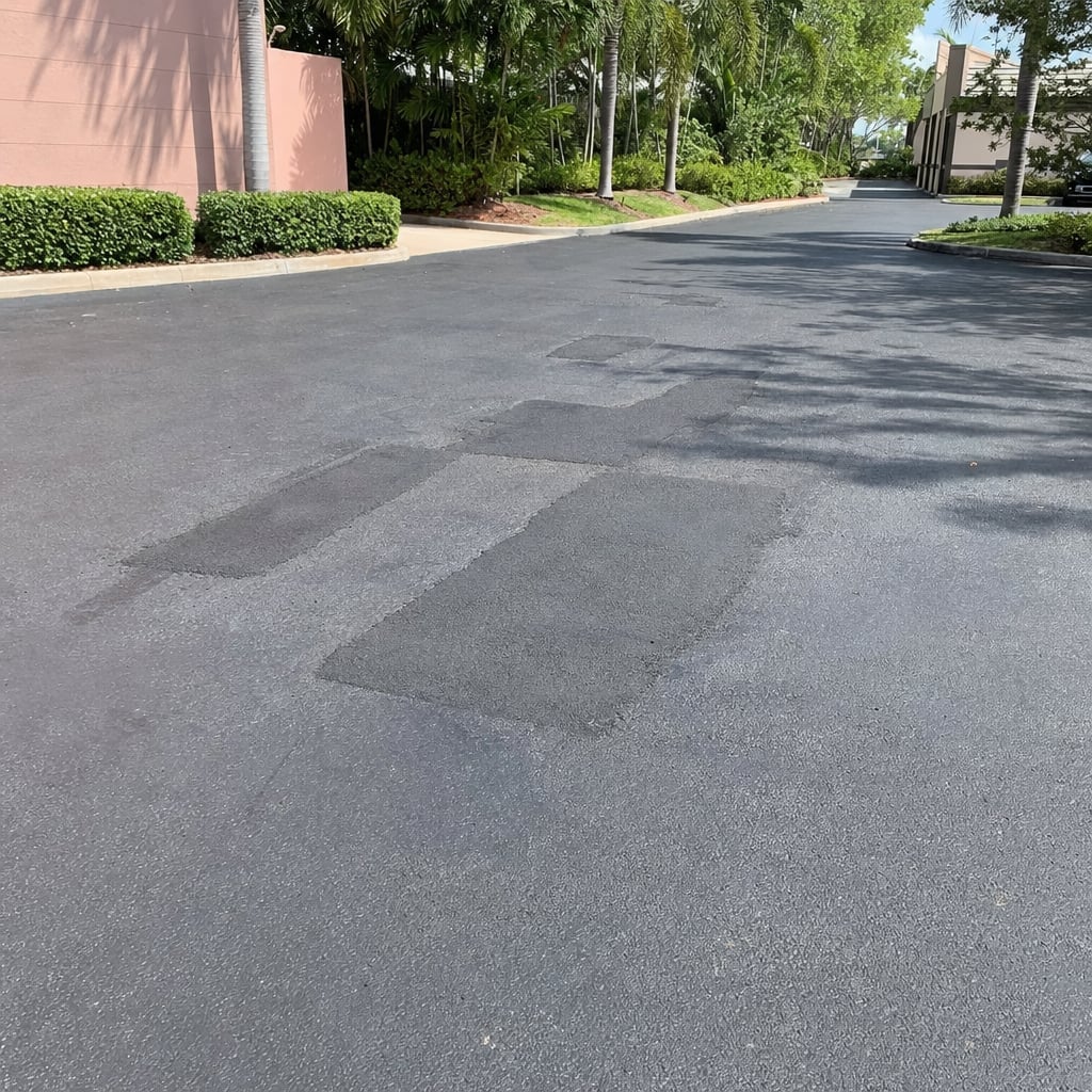 parking lot pothole repair project in Fayetteville