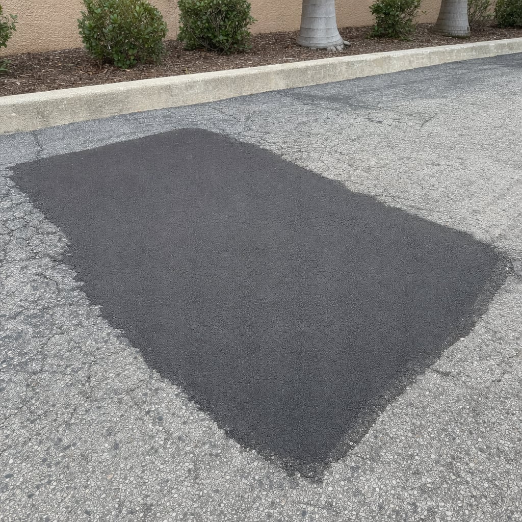 parking lot pothole repair project in Fayetteville