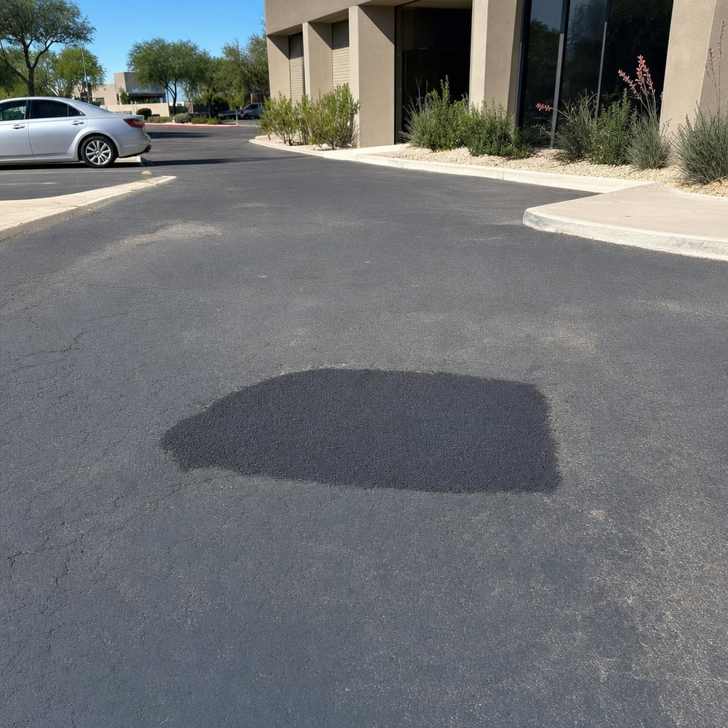 parking lot pothole repair project in Phoenix