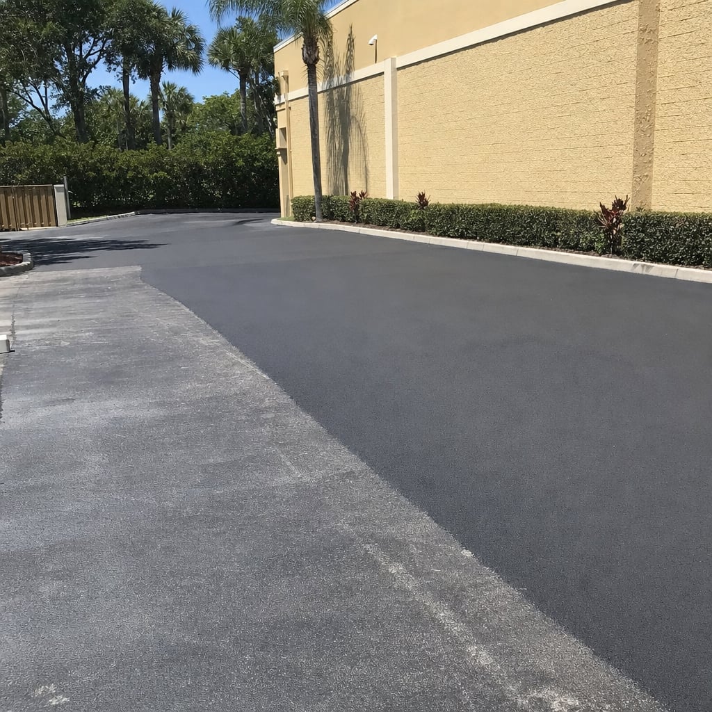 parking lot resurfacing project in Fayetteville