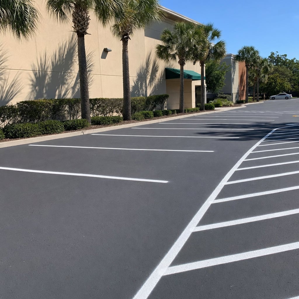 parking lot resurfacing project in Fayetteville