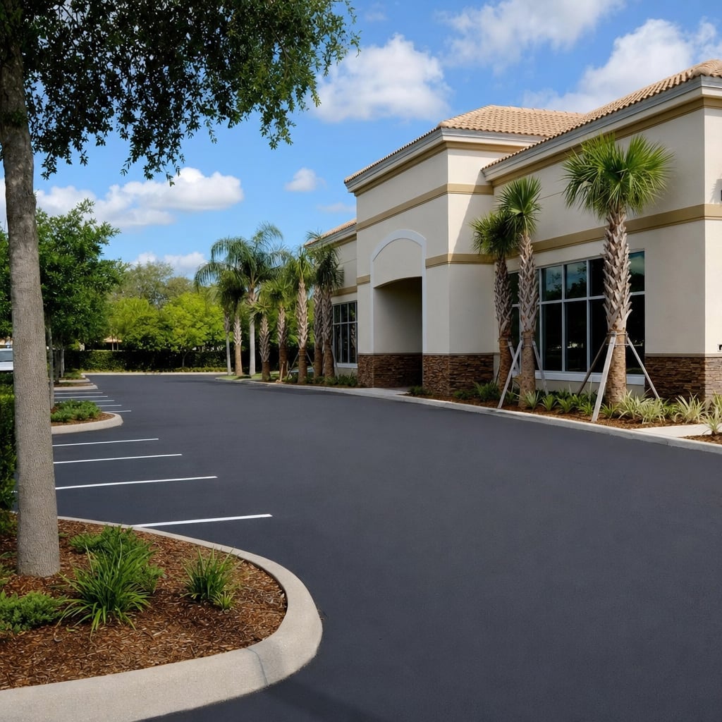 parking lot resurfacing project in Fayetteville