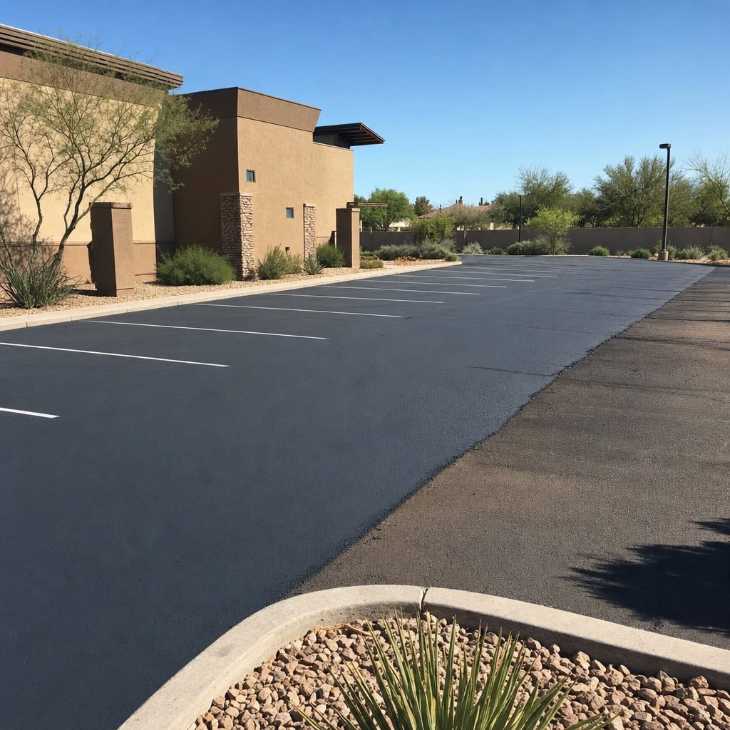 parking lot resurfacing project in Phoenix
