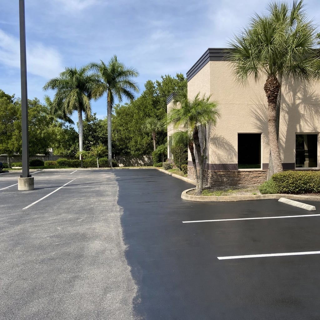 parking lot sealcoating project in Fayetteville