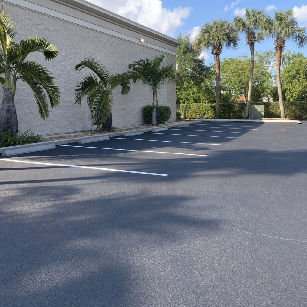 parking lot sealcoating project in Fayetteville