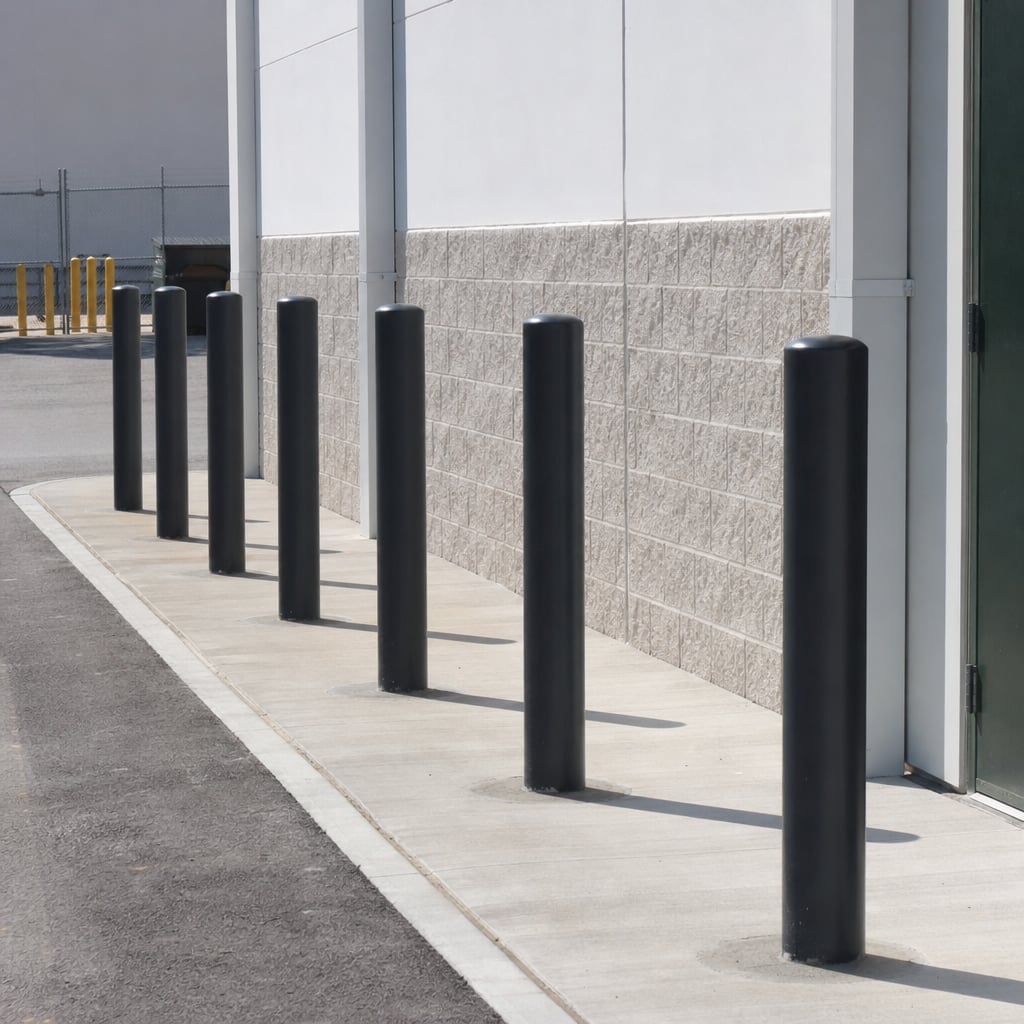 concrete bollard installation project in Clermont