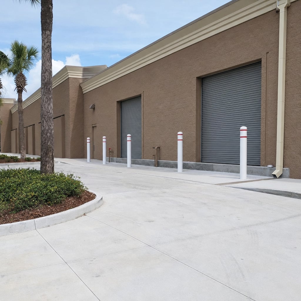 concrete bollard installation project in Orlando