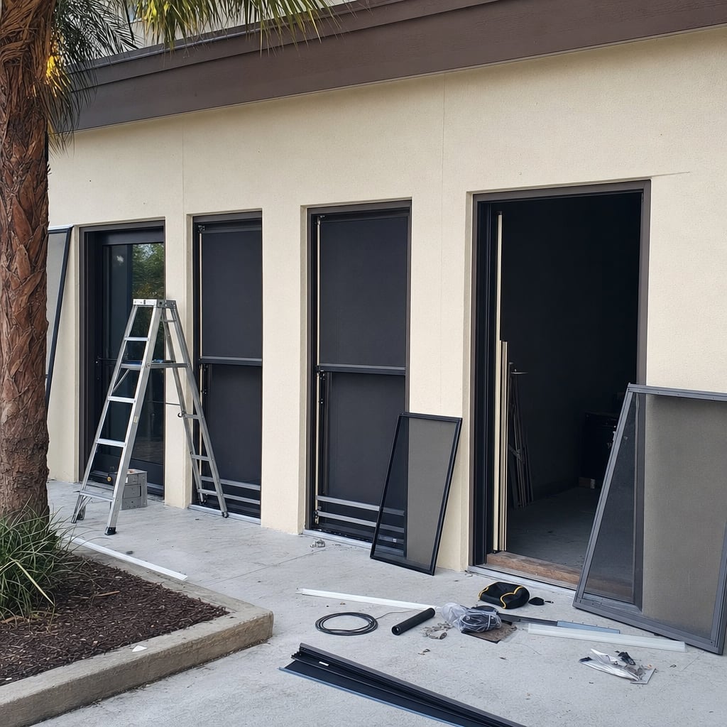 commercial screen door project in Palm Coast