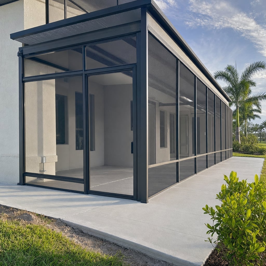 commercial screen enclosure project in Palm Coast