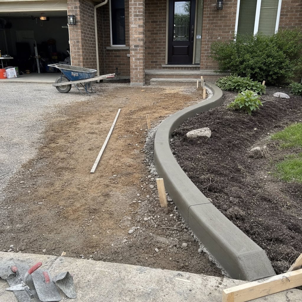 concrete curbing project in Clermont