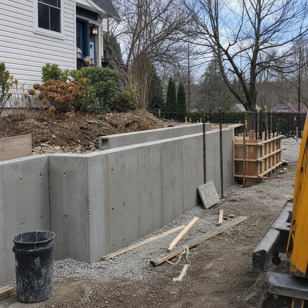 concrete retaining wall project in Clermont
