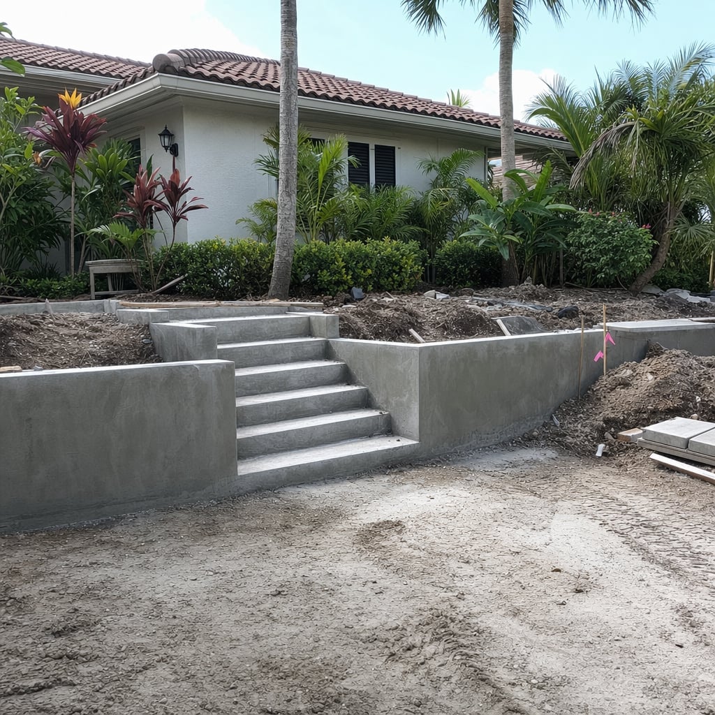 concrete retaining wall project in Fayetteville