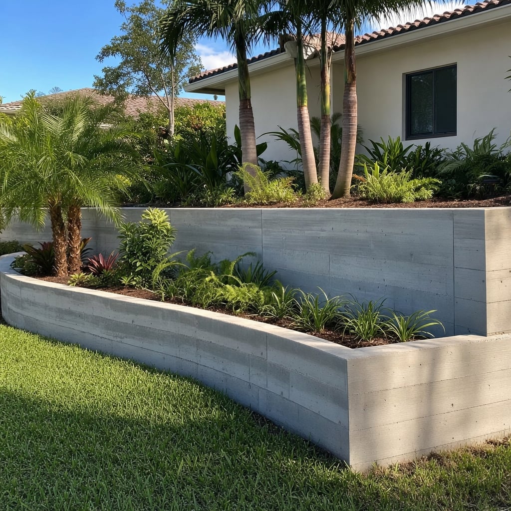 concrete retaining wall project in Fayetteville