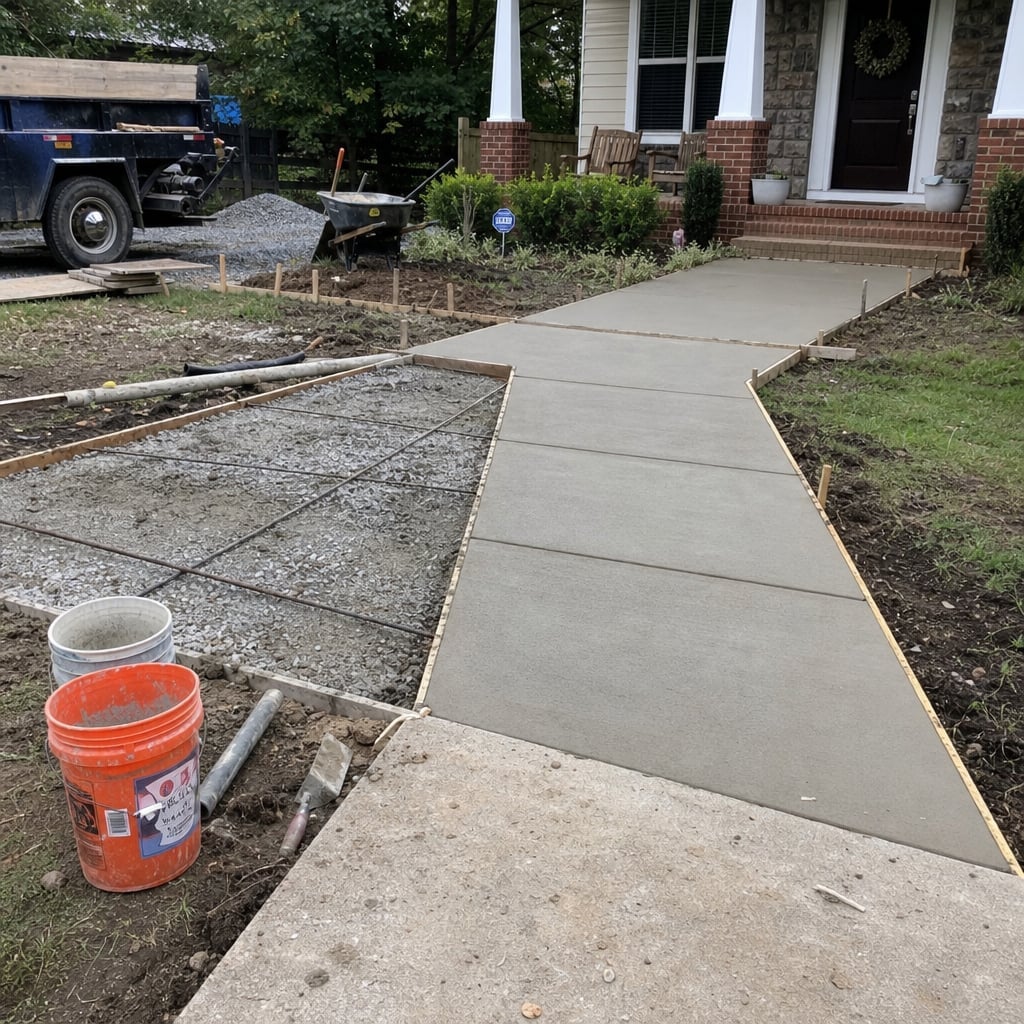 concrete sidewalk project in Clermont