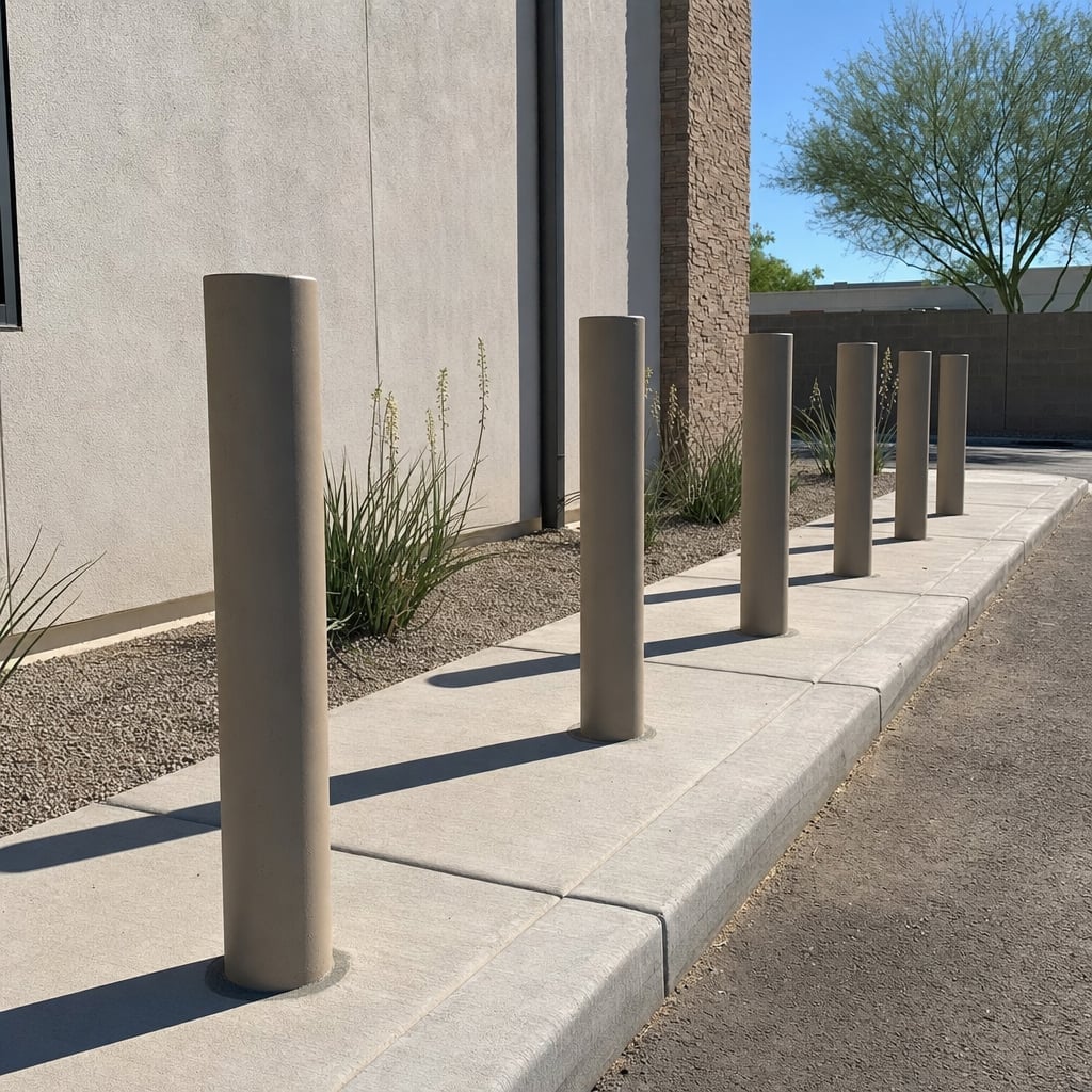 concrete bollard installation project in Scottsdale