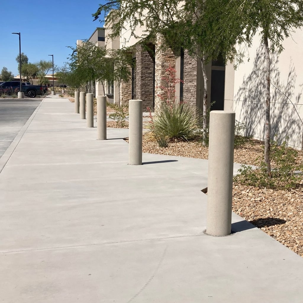 concrete bollard installation project in Westminster
