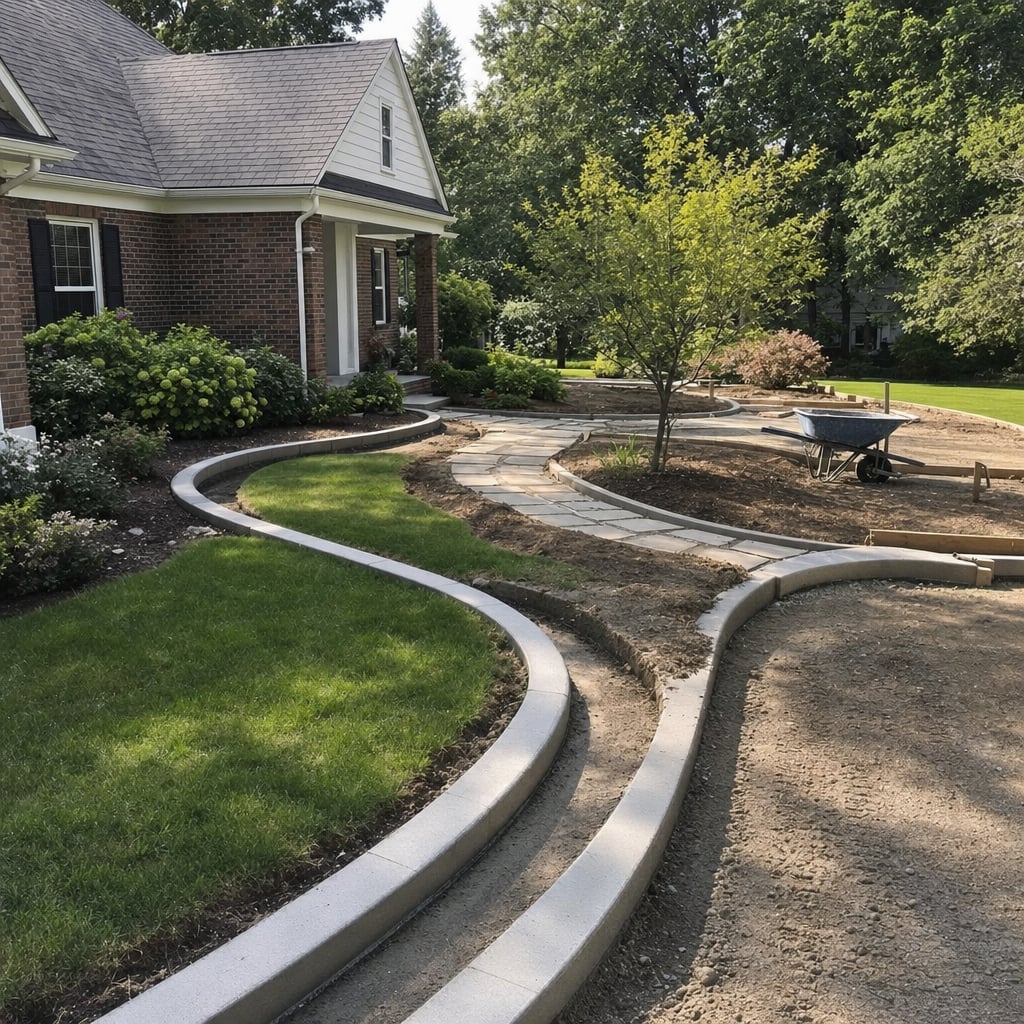concrete curbing project in Washington