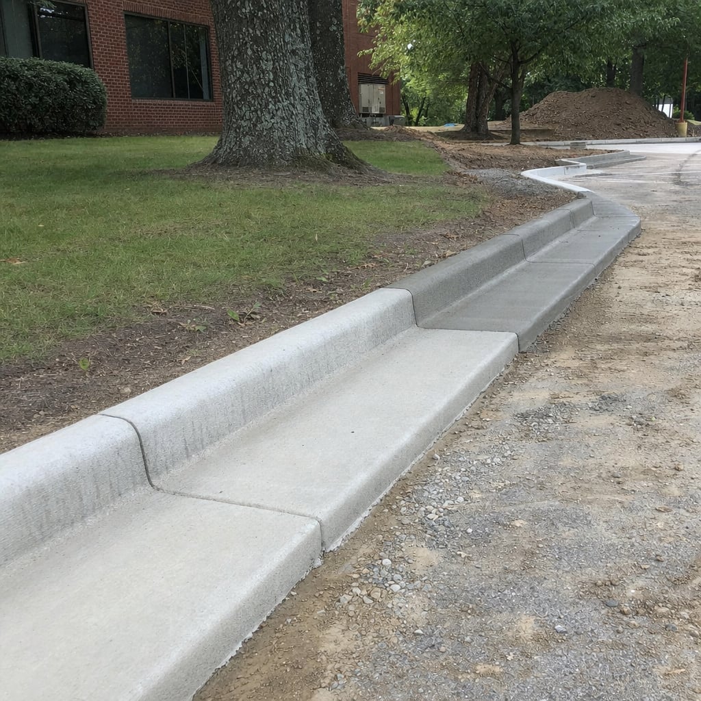 concrete curb and gutter project in Washington