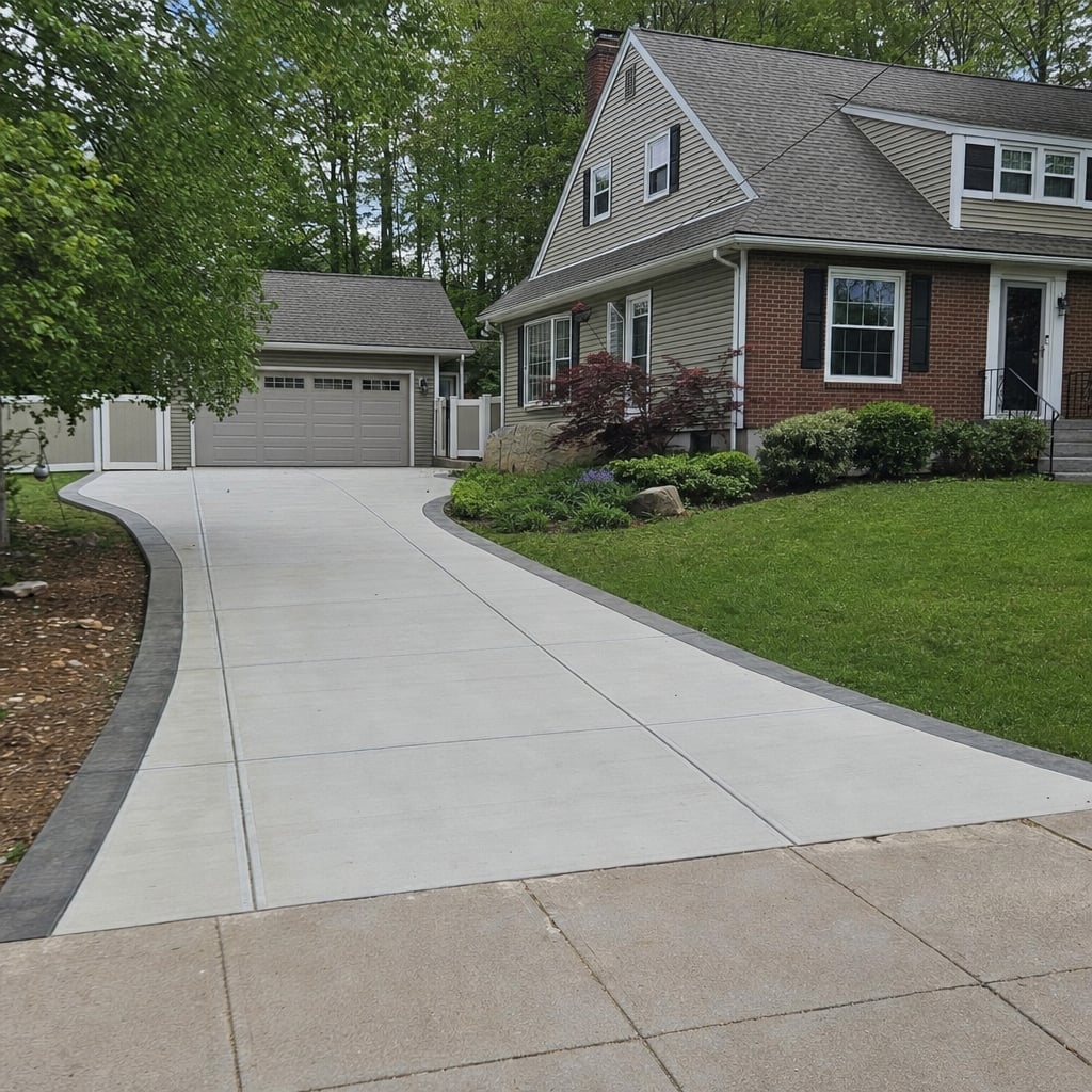concrete driveway project in Washington