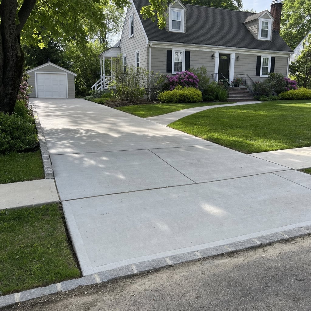 concrete driveway project in Washington