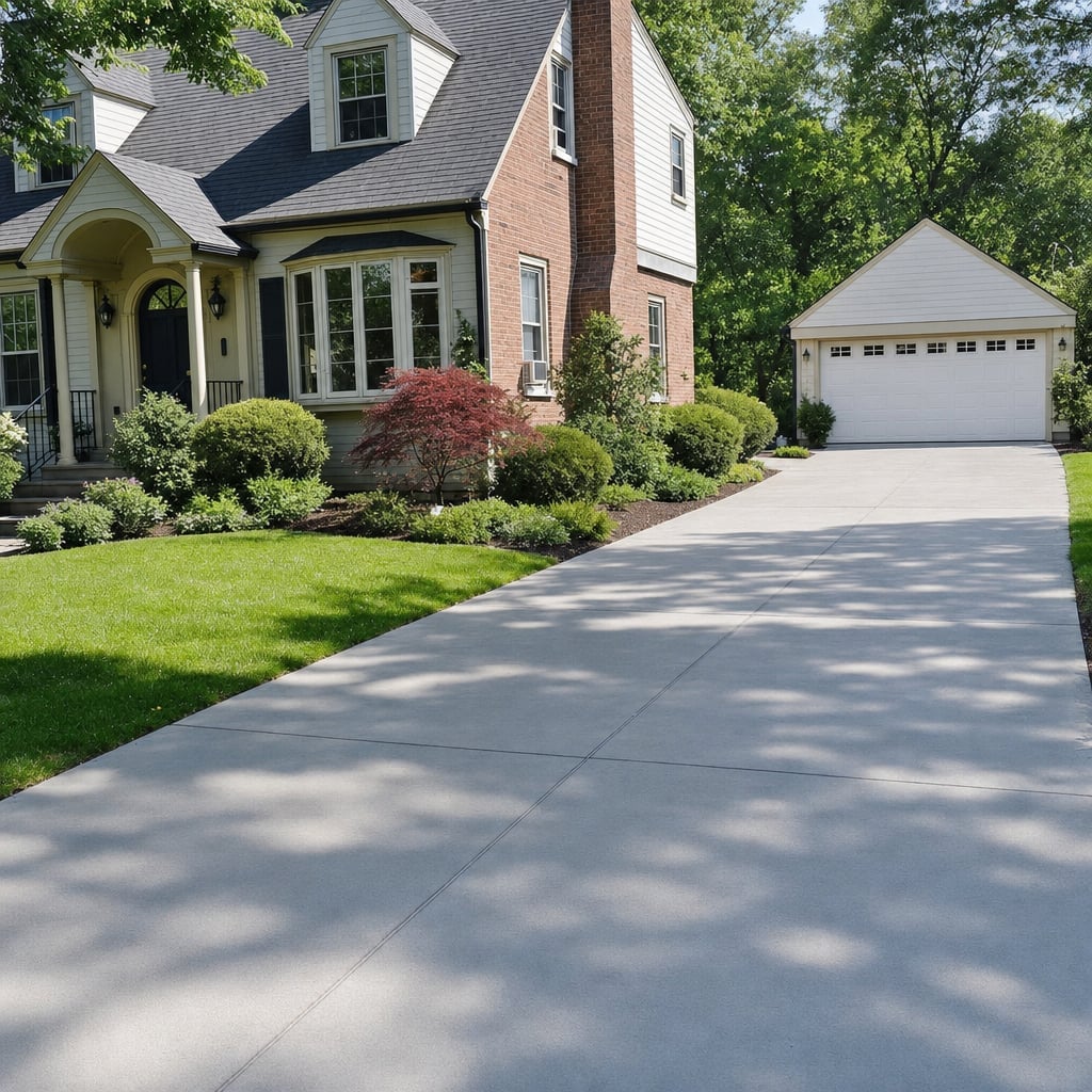 concrete driveway project in Washington