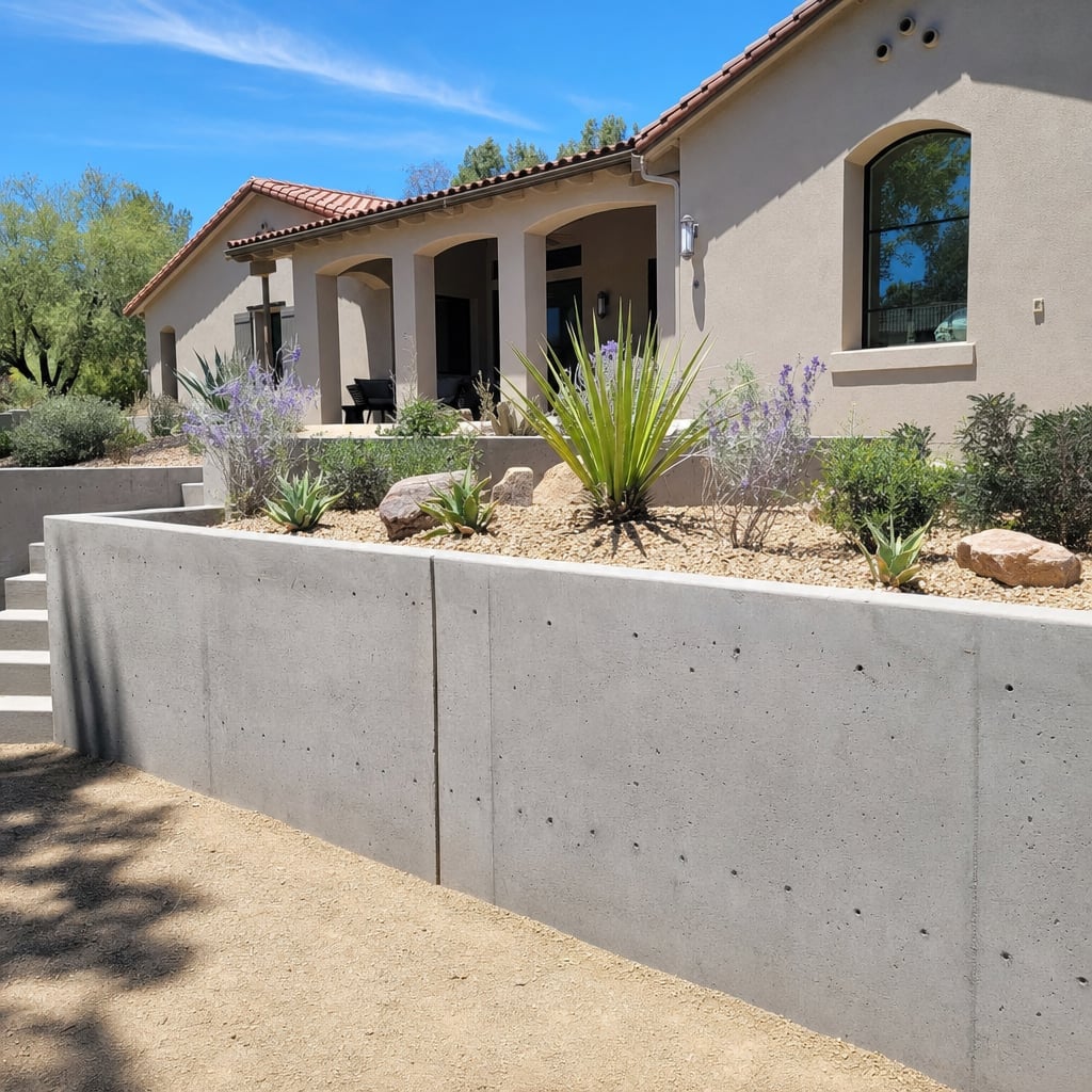 concrete retaining wall project in Fremont