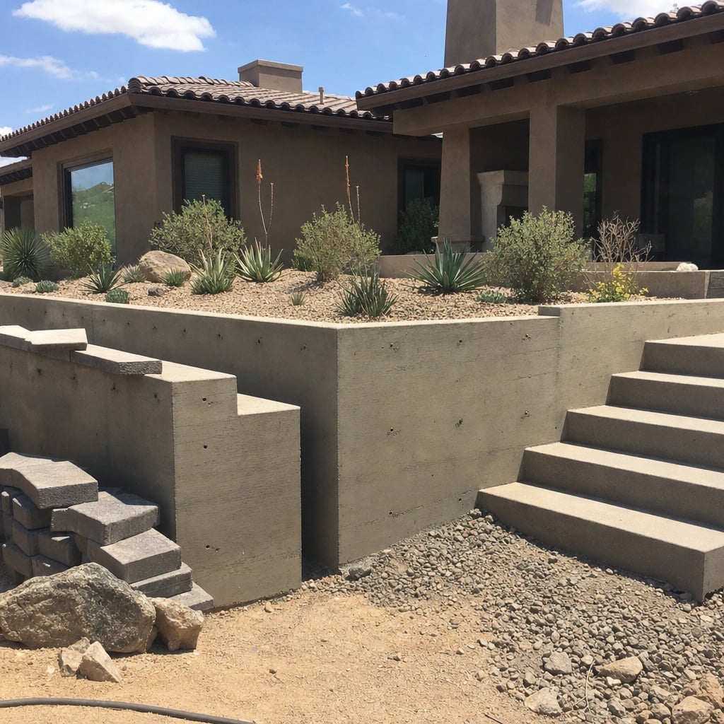 concrete retaining wall project in Riverside