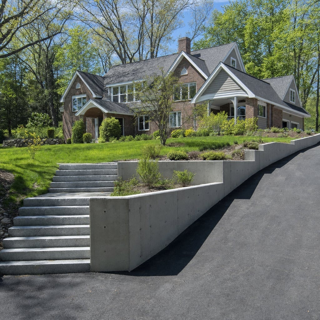 concrete retaining wall project in Washington