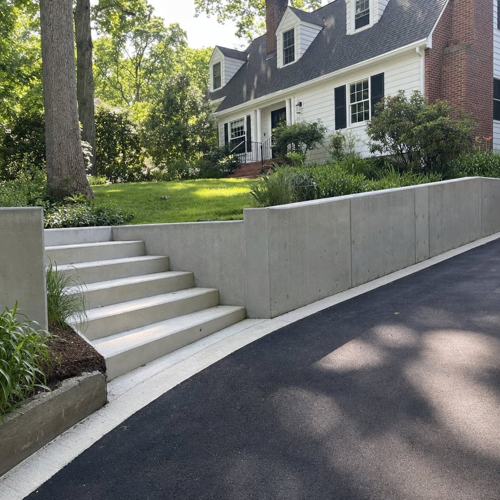 concrete retaining wall project in Washington