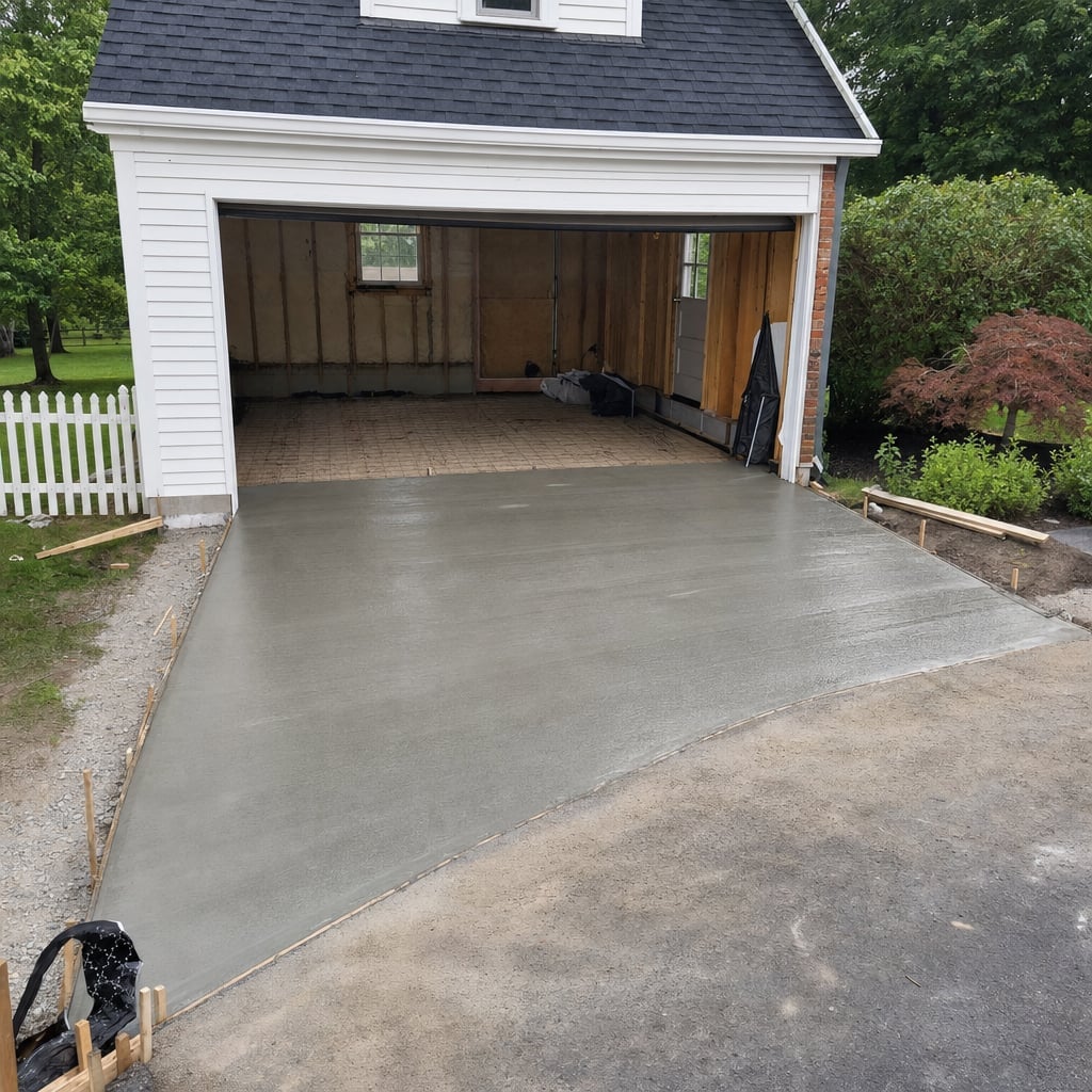 garage floor concrete project in Washington
