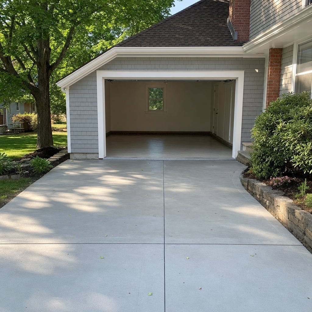 garage floor concrete project in Washington