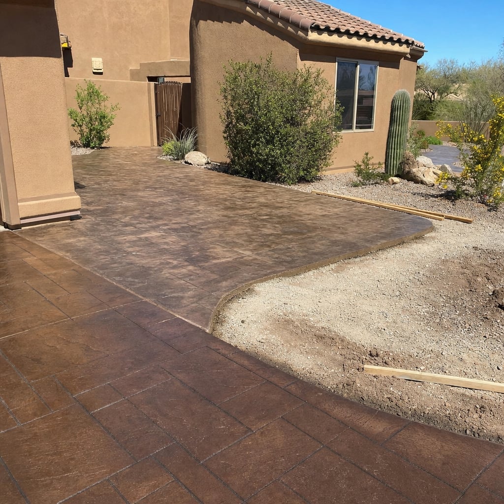 stamped concrete project in Bakersfield