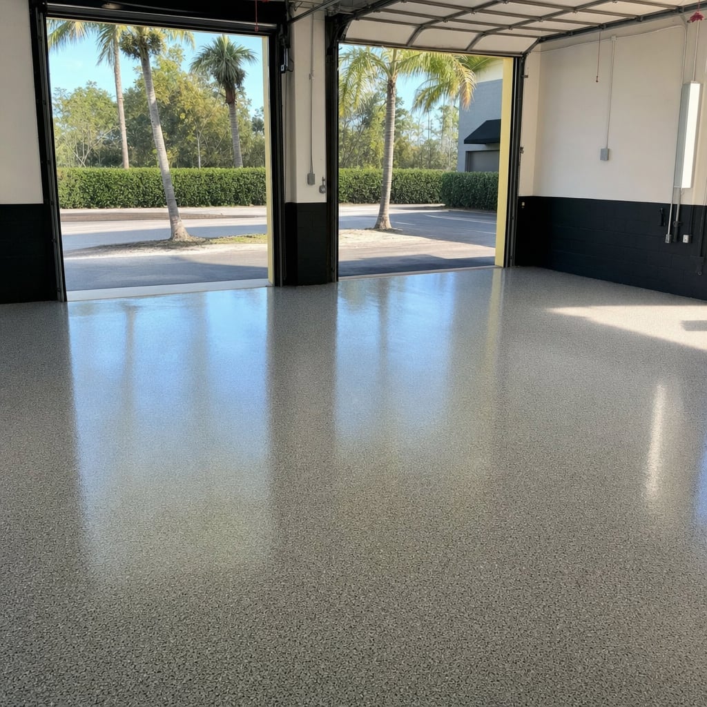 auto shop epoxy floor project in Ocala