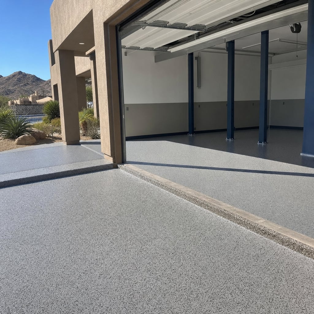 auto shop epoxy floor project in Sacramento
