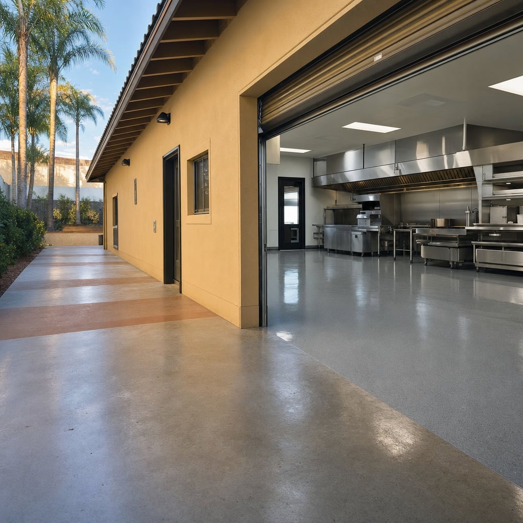 commercial kitchen epoxy flooring project in Ocala