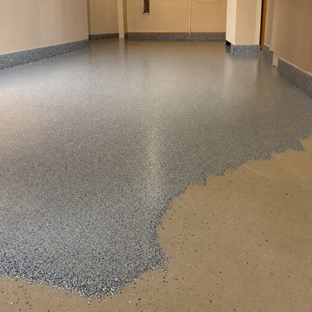 epoxy basement floor project in Sacramento