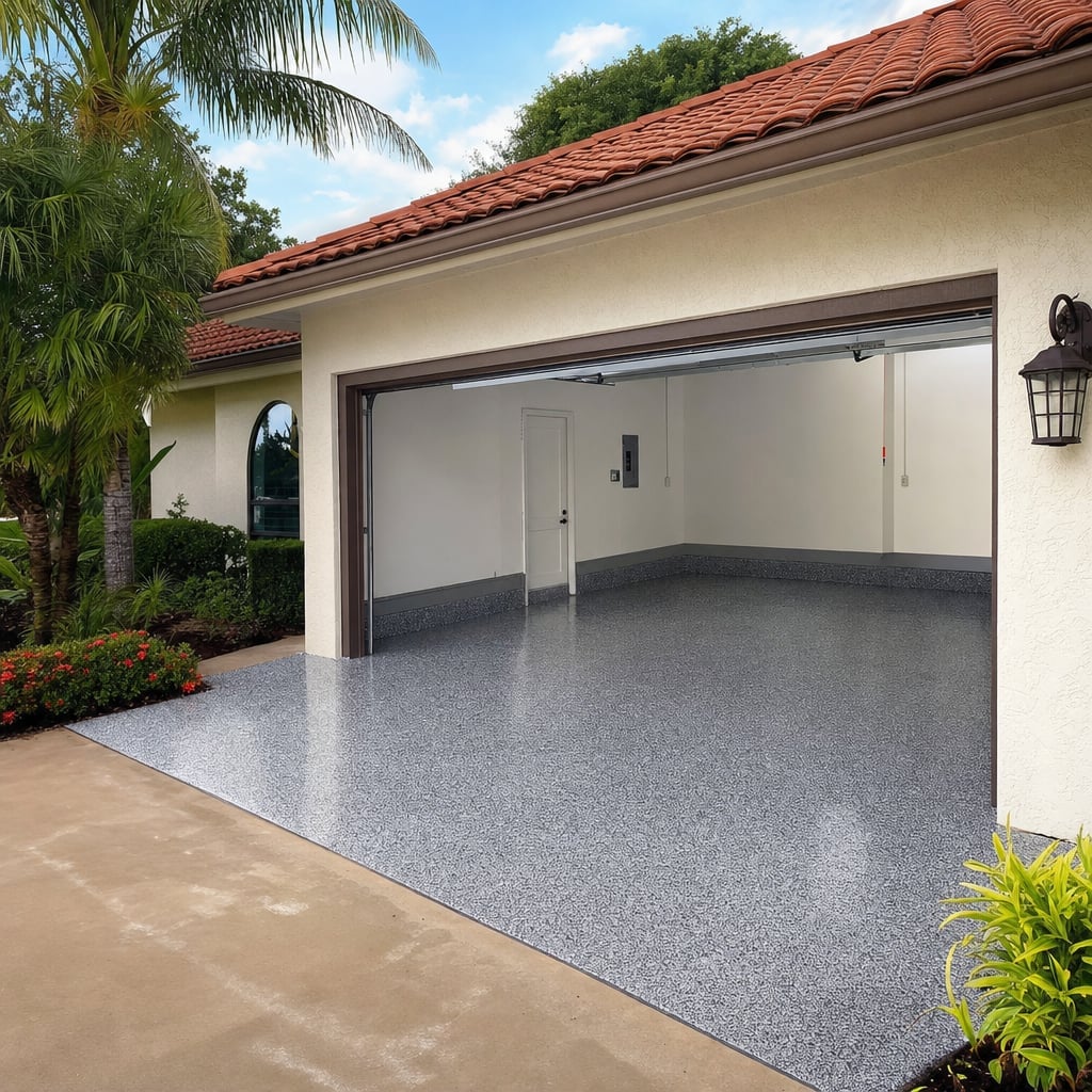 epoxy garage floor project in Cape Coral