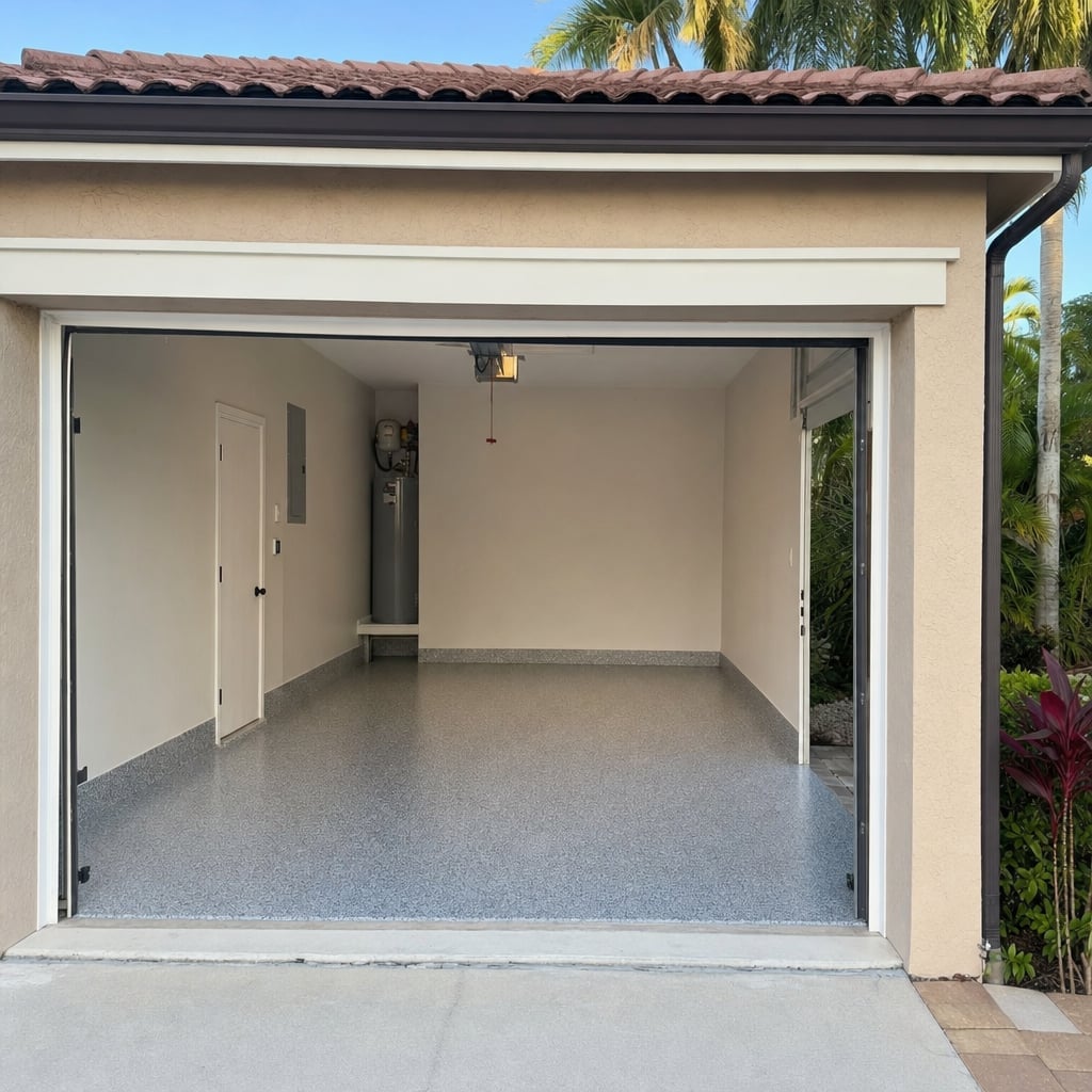 epoxy garage floor project in Clermont