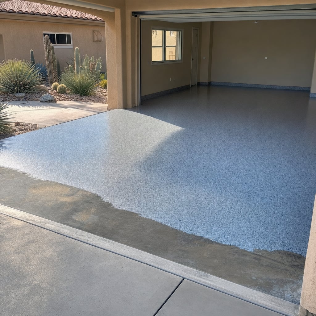 epoxy garage floor project in Sacramento