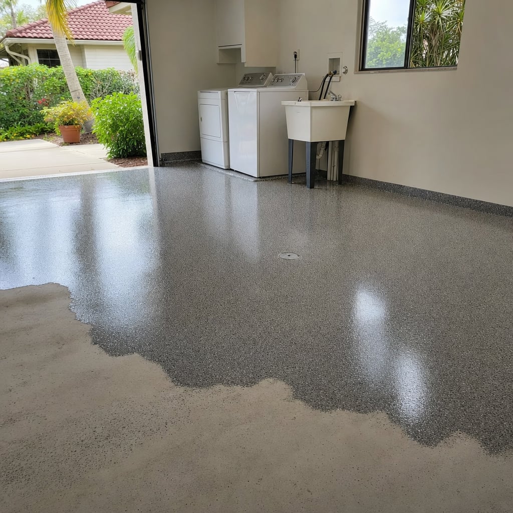 epoxy laundry room floor project in Ocala