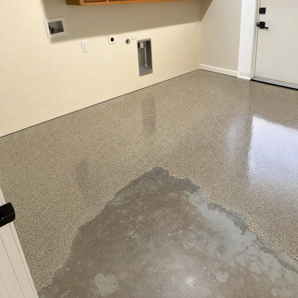 epoxy laundry room floor project in Sacramento
