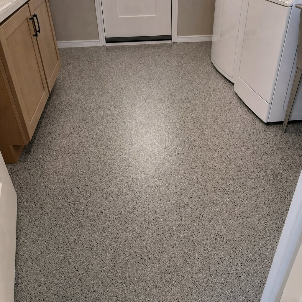 epoxy laundry room floor project in Sacramento