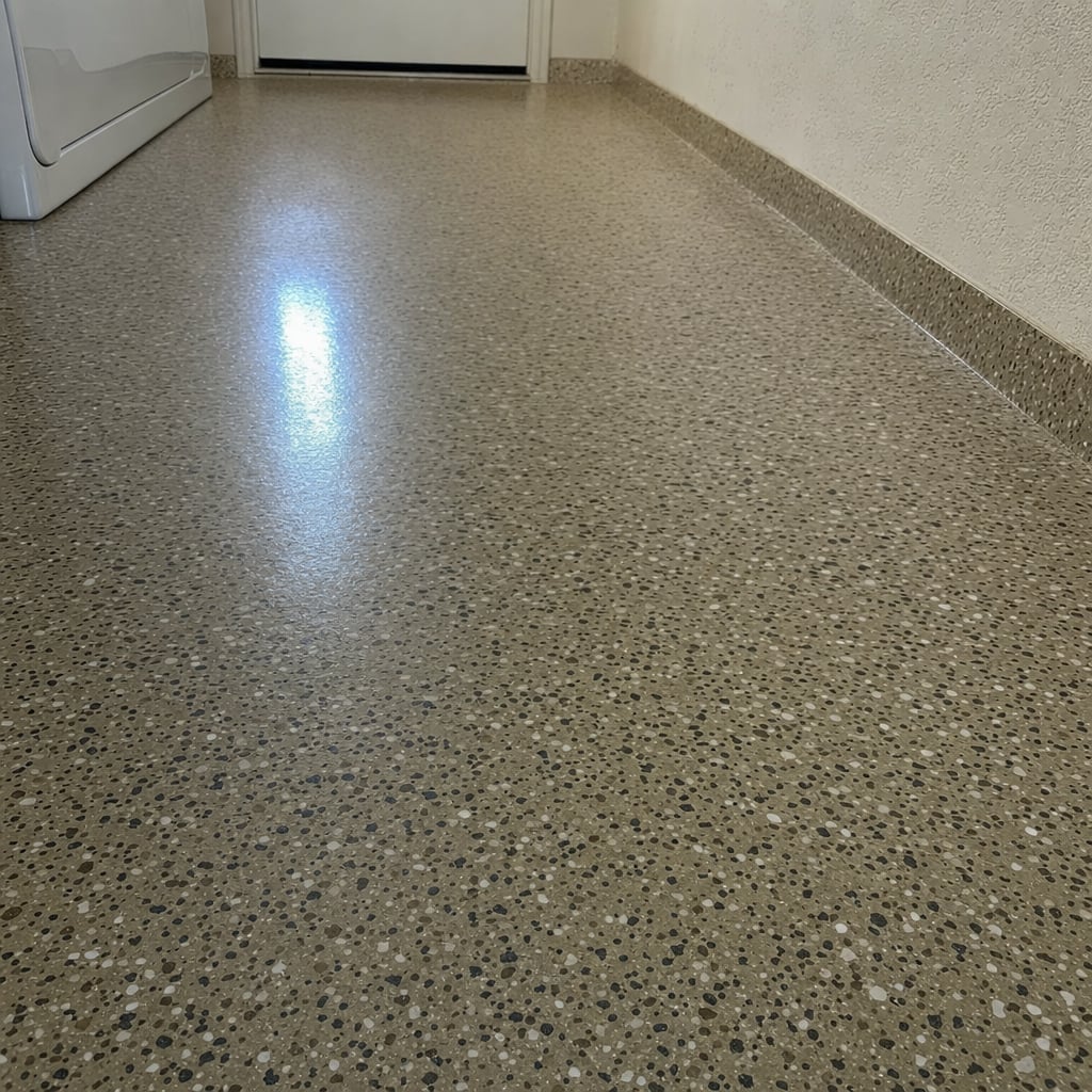 epoxy laundry room floor project in Sacramento