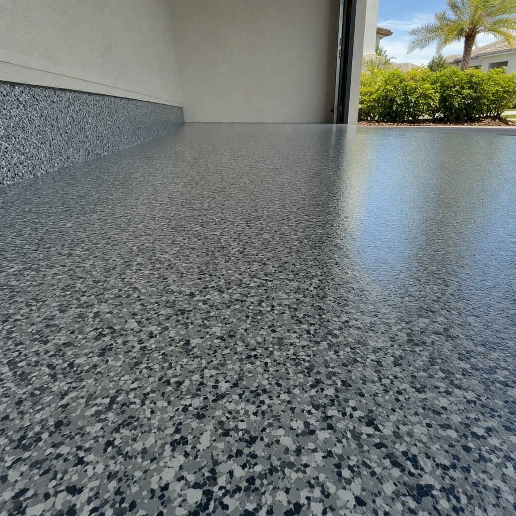flake epoxy flooring project in Clermont