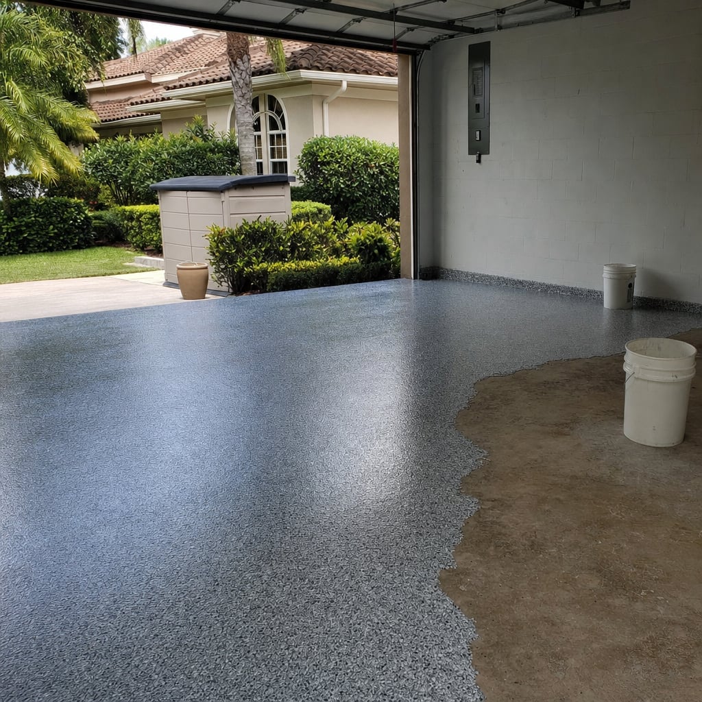flake epoxy flooring project in Ocala
