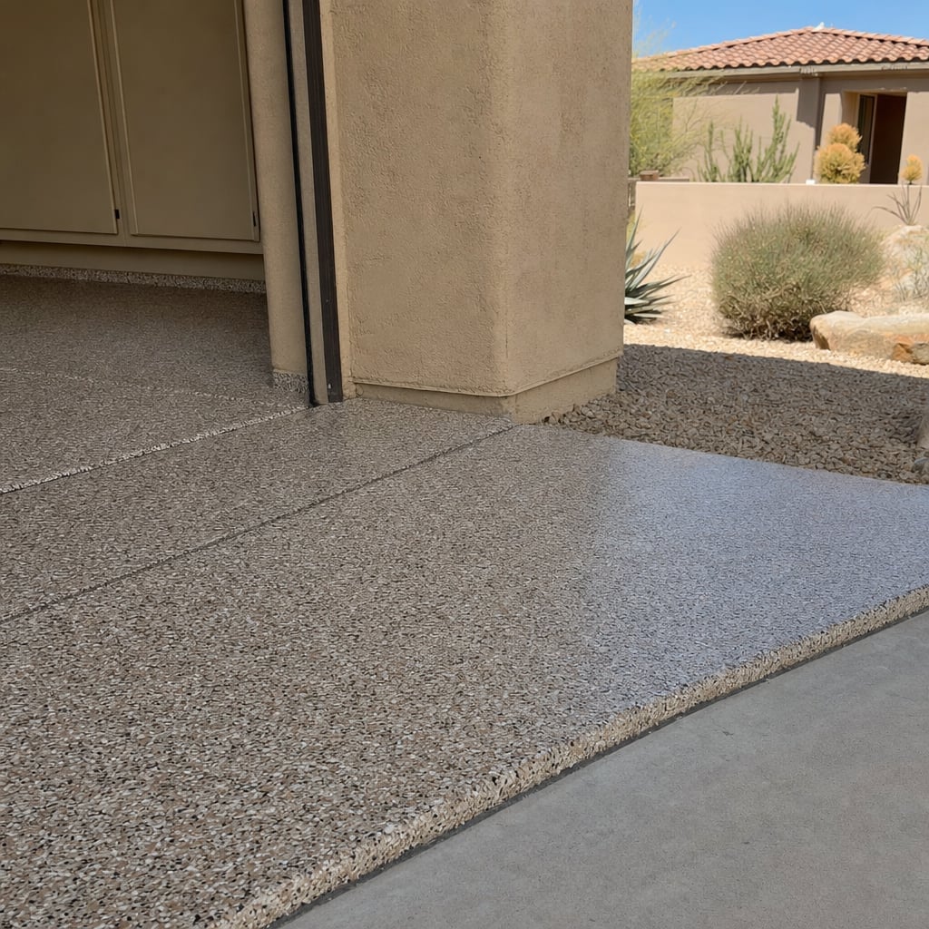 flake epoxy flooring project in Sacramento